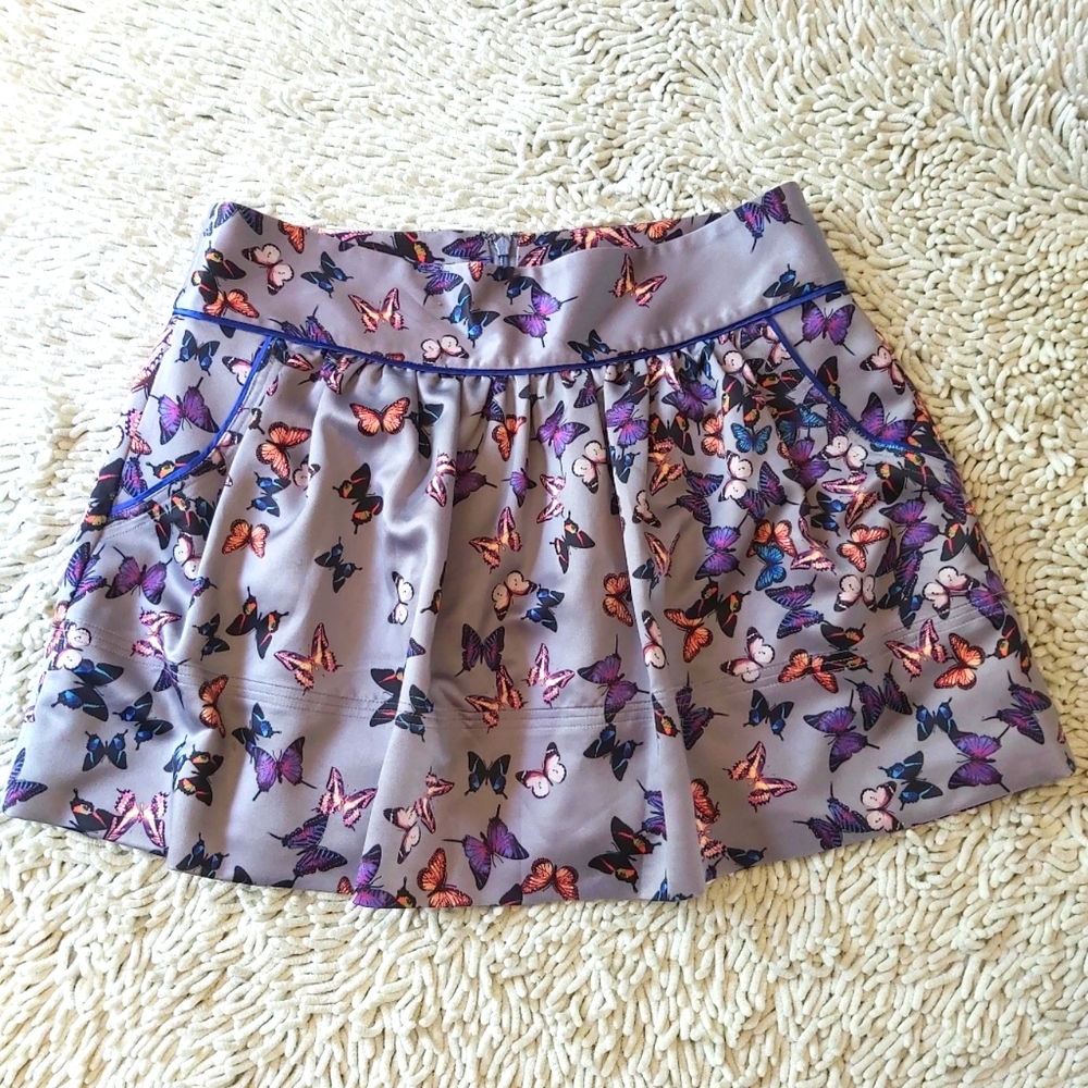 Ted Baker London grey butterfly mini skirt- size 2